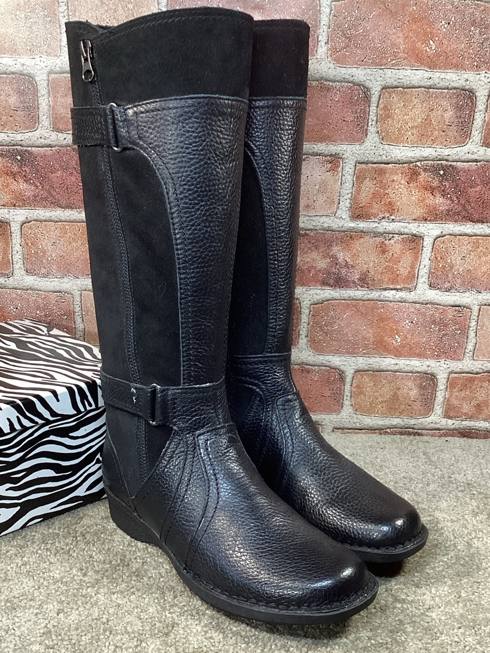 Clarks Whistle Whey womens tall knee high riding boots size 7.5